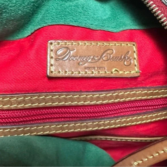 Dooney & Bourke brown suede leather satchel purse (S32) - Picture 9 of 12